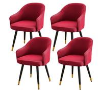 Curved Back Dining Chair Covers with ArmrestsStretchable Slipcovers for SemiCircle Chairs Removable & Washable Seat Protectors for Kitchen Dining Room Wedding BanquetSet of 4 (Wine Red)