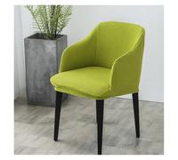 Curved Back Dining Chair SlipcoversStretch Fabric Modern Design Removable Elastic Protector for Home Office & CaféDark Green Set of 8
