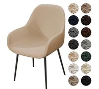 Curved Back Velvet Chair Covers - Soft Stretch Slipcovers for Dining & Accent Chairs Mid Century Modern Style Perfect for Kitchen & Living Room Decor