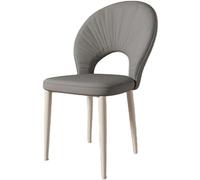 Curved Backrest Design Dining Chair, Upholstered Makeup Chair with Metal Legs, Side Chair for Home/Kitchen/Living Room/Bedroom
