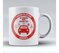 Curved Banana Driving Test Pass - Personalised 10oz Ceramic Mug