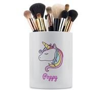 Curved Banana Personalised Makeup Brush Holder - Custom Name Ceramic Makeup Brush Organiser Pot - Gift for Makeup Lover - Unicorn