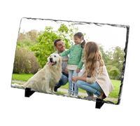 Curved Banana Personalised Rectangle Photo Slate Gift - Custom Photo/Image Rock Keepsake Plaque with Stands - 15cm x 20cm