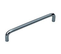 Curved bar 'D' Handle 128mm Solid Metal Polished Chrome Effect Pull. (12)
