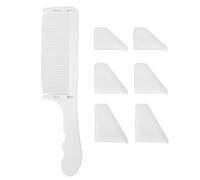Curved Barber Comb Professional S Shaped Arc Hair Cutting Tool for Flat Top Styling ABS Material with 6 Guide Comb Calipers (White)