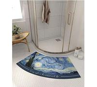 Curved Bath Carpet Diatomaceous Earth Bathroom Rug Water Absorbent Rubber Backed Non-Slip Soft Durable Floor Mat for the corner shower(45x100cm)