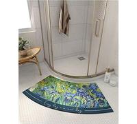 Curved Bath Carpet Diatomaceous Earth Bathroom Rug Water Absorbent Rubber Backed Non-Slip Soft Durable Floor Mat for the corner shower(40x75cm)
