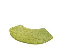 Curved Bath Mat Curved Bath Rug Non-slip Foot Mat Pebble Emboss Carpet Absorbent Bathroom Decoration Floor Toilet Shower Area For Bathroom(Burgundy,60X90cm)