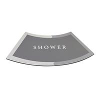Curved Bath Mat,Shower Corner Bath Rug,Absorbent Shower Rug, Non Slip Quadrant Shower Mat,16x30" Washable Fast Drying Corner Shower Rug for Circular Shower - Dark Grey