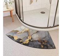 Curved Bathroom Floor Mat,Quadrant Shower Cubicle Barrier Mat,Fan Shaped Bath Rug,Non Slip Carpet Foot Pad,Sector Corner Shower Mat Doormat