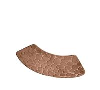 Curved Bathroom Mat Thickened Absorbent Non-Slip Shower Mat Dirt Toilet Door Rug(Coffee)