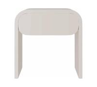 Curved Bedside Table - Solid Wooden Nightstand with 1 Drawer, Nordic Modern Simple Style, Space-Saving Design, 50cm x 45cm x 50cm