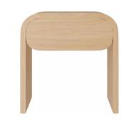 Curved Bedside Table - Solid Wooden Nightstand with 1 Drawer, Nordic Modern Simple Style, Space-Saving Design, 50cm x 45cm x 50cm
