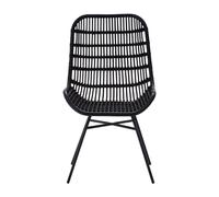 Curved Black Natural Rattan Chair, Sturdy and Durable Rustless Rattan Chair, Easy Cleaning Rattan Armchair
