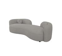 Curved Boucle Sofa - Oversized Mid Century Modern Design for Living Room, Office, Apartment (225 x 115 x 70 cm)