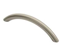 Curved Bow Cabinet Pull Handle 119 x 10mm 96mm Fixing Centres Satin Nickel