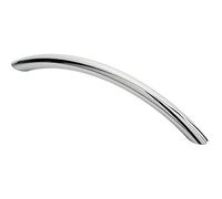 Curved Bow Cabinet Pull Handle - 153 x 10mm - 128mm Fixing Centres - Chrome | Cabinet Pull Handle - Wardrobe Cupboard Door Handle - Suitable for Lightweight Internal Doors