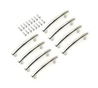 Curved Bow Handle 64mm H/C Polished Chrome & Screws Kitchen Drawer Cupboard Cabinet Door (8, 35mm Screw Length)