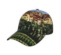 Curved Brim Trucker Caps Italy-Tuscan Sports Cap Lightweight Baseball Caps Breathable Dad Cap Walking for Running Holiday Travel