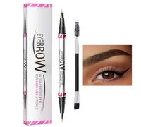 Curved Brow Pen - 2 In 1 Waterproof Liquid Eyebrow Pen Eye Liner Pen,Double Head Natural Looking Brow Pencil for Shopping, Business Trip, And Parties