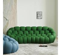 Curved Bubble Sofa - 3D Honeycomb Shape Comfy Loveseat for Living Room, Office, Apartment, Small Space - No Assembly Required
