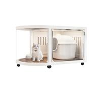 Curved Cat Cages Indoor with Litter Box, Spacious Cat House for 1-2 Cats, Easy to Move, Expandable Design, 93 x 63 x 142 cm