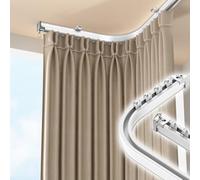 Curved Ceiling Curtain Track Flexible Aluminum Shower Partition Rail Adjustable 200cm 78.7in White Ideal for Bathroom Privacy Smooth Gliding Curtains