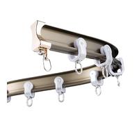 Curved Ceiling Curtain Track Flexible Bendable Rail for Room Dividers Silent Rollers 9.8ft Champagne Color Ideal for Smooth Sliding Curtains