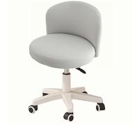 Curved Chair Covers,Round Back Swivel Drafting Chair Slipcovers, Round-Back Accent Chair cover with Rolling Round Stool,Curved Short Back Armless Chair Cover for Work Task Vanity Salon Spa Stool(Gray2