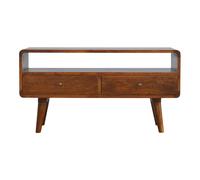 Curved Chestnut Media Unit