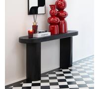 Curved Console Table - Oval - Black - Mango Wood