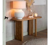 Curved Console Table - Oval - Natural - Teak Wood