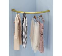 Curved Corner Wardrobe Rod Support - Space-Saving Clothes Hanging Bar for Efficient Closet Organization(Gold,60x60cm (23.6x23.6"))