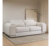 Curved Cream Boucle 3 Seater Sofa - Elvi