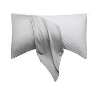 Curved Crescent Cooling Side Sleeper Pillow Cases - Rayon Derived from Bamboo Pillowcase Cover Queen Size 1 Piece, 20 * 30 inches Light Grey