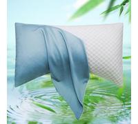 Curved Crescent Cooling Side Sleeper Pillow Cases - Rayon Derived from Bamboo Pillowcase Cover Queen Size 1 Piece, 20 * 30 inches Aqua Blue