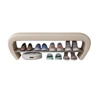 Curved Design Beige Storage Bench with Cushion EasyClean Shoe Organizer No Installation Required Perfect for Living Room Entrance or Bedroom (60cm)