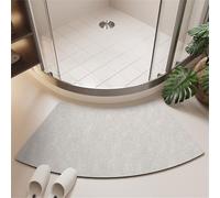 Curved Diatomaceous Earth Bath Mat Super Absorbent Fanned Floor Mat, Quick-Drying Bathroom Rugs, Shower Mats Non-Slip Bath Tub for Quadrant Shower Stall, Simple Kitchen Door(Size:40*75cm,Color:Beige)