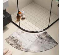 Curved Diatomaceous Earth Bath Mat Super Absorbent Fanned Floor Mat, Quick-Drying Bathroom Rugs, Shower Mats Non-Slip Bath Tub for Quadrant Shower Stall, Simple Kitchen Doormat(Size:40*75cm,Color:f)