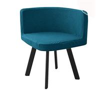 Curved Dining Chair Slipcovers Set of 4 - Stretchable Office & Living Room Protector Semicircle Back Design Triangle Accent Green A - & Stylish Chair Covers