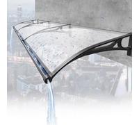 Curved Door & Window Canopy Clear Polycarbonate Entrance AwningWeather-Resistant Overhead Shelter 60-120cm Wide (60x110cm/24x43)