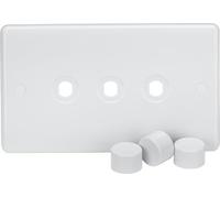 Curved Edge 3G Dimmer Plate with Matching Dimmer Caps