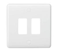 Knightsbridge CUG2 White Curved Edge 2G Grid Faceplate