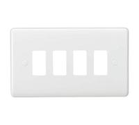 Knightsbridge CUG4 White Curved Edge 4G Grid Faceplate