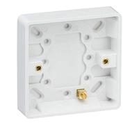 Knightsbridge CU1600 CU Curved Edge Double Pattress Box with Earth Terminal and Cable Strain Relief, White, 16mm deep