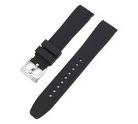 Curved End Arc Rubber Watch Band Silicone Strap Universal Sport Bracelet For Men Women 18mm 19mm 20mm 21mm 22mm(Black,19mm)