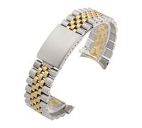 Curved End Metal Strap Compatible With Rolex DATEJUST Watchbands Men Solid Stainless Steel Watch Bracelet Accessories(Silver-Gold,19mm)