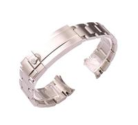 Curved End Solid Stainless Steel Watch Strap for Rolex Cosmograph Daytona | Metal Band Replacement Gliding Clasp Wrist Bracelet Accessories Parts