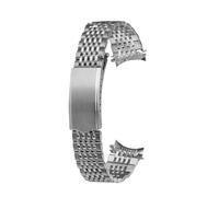 Curved end Watchband Compatible With Omega De Ville 424 Old Seamaster Stainless Steel Watch Strap 18mm 19mm 20mm Men's Bracelet accessories(Silver,19mm)