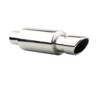 curved exhaust pipe 1PCS Universal Car Exhaust Systems Muffler Silver Car Exhaust Muffler Tip Stainless Pipe Rear Tail Throat Straight Exhaust Pipe